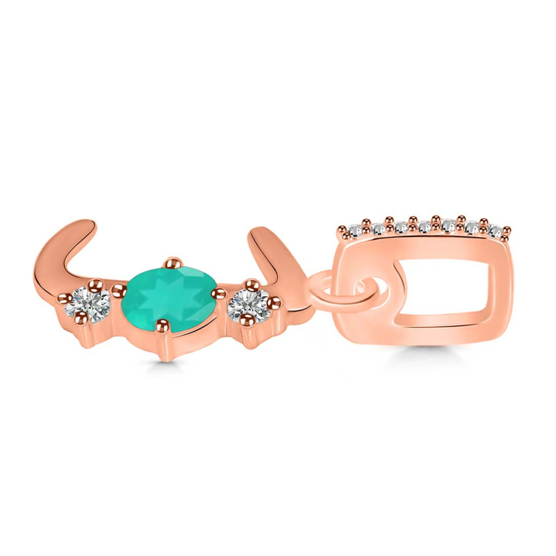 Green Onyx & White Topaz Alphabet J Pendant GRO-RDA-88.