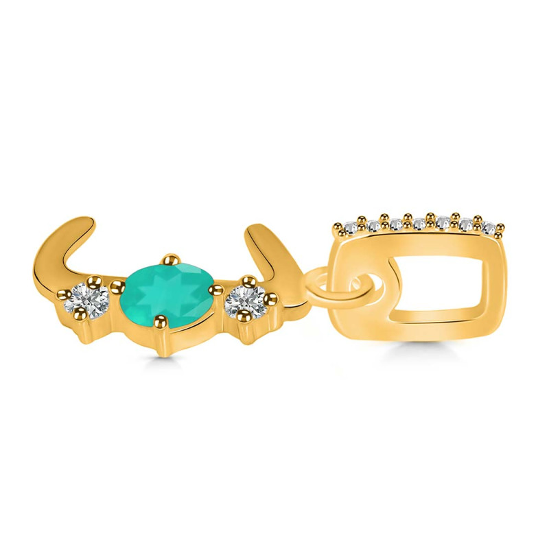 Green Onyx & White Topaz Alphabet J Pendant GRO-RDA-88.