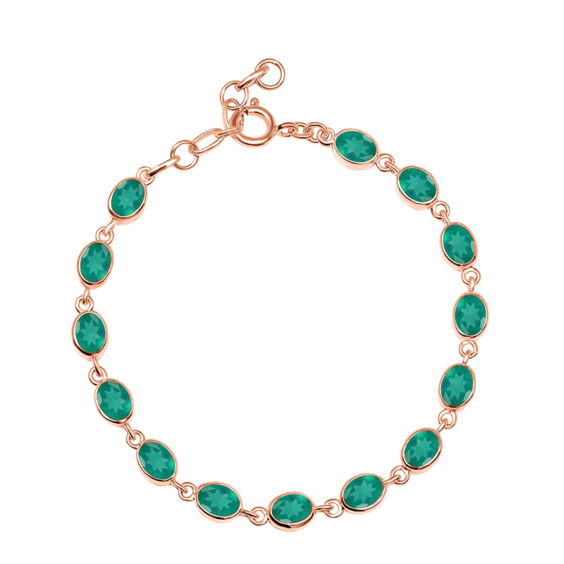 Green Onyx Bracelet GRO-RDB-113-CUT.