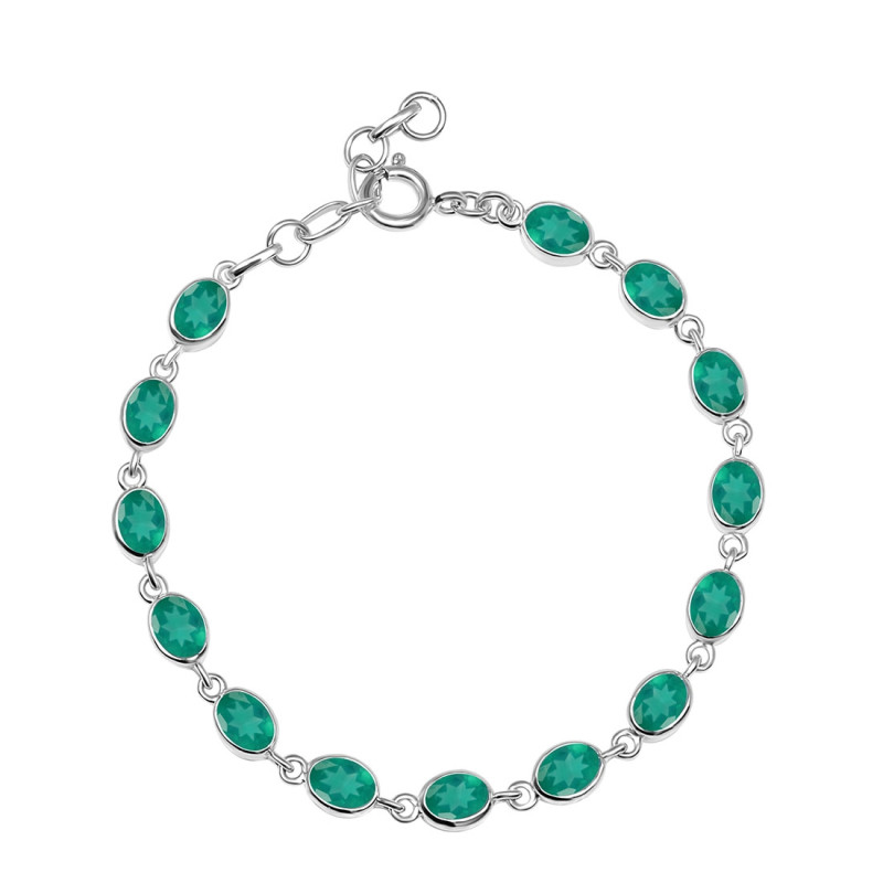 Green Onyx Bracelet GRO-RDB-113-CUT.