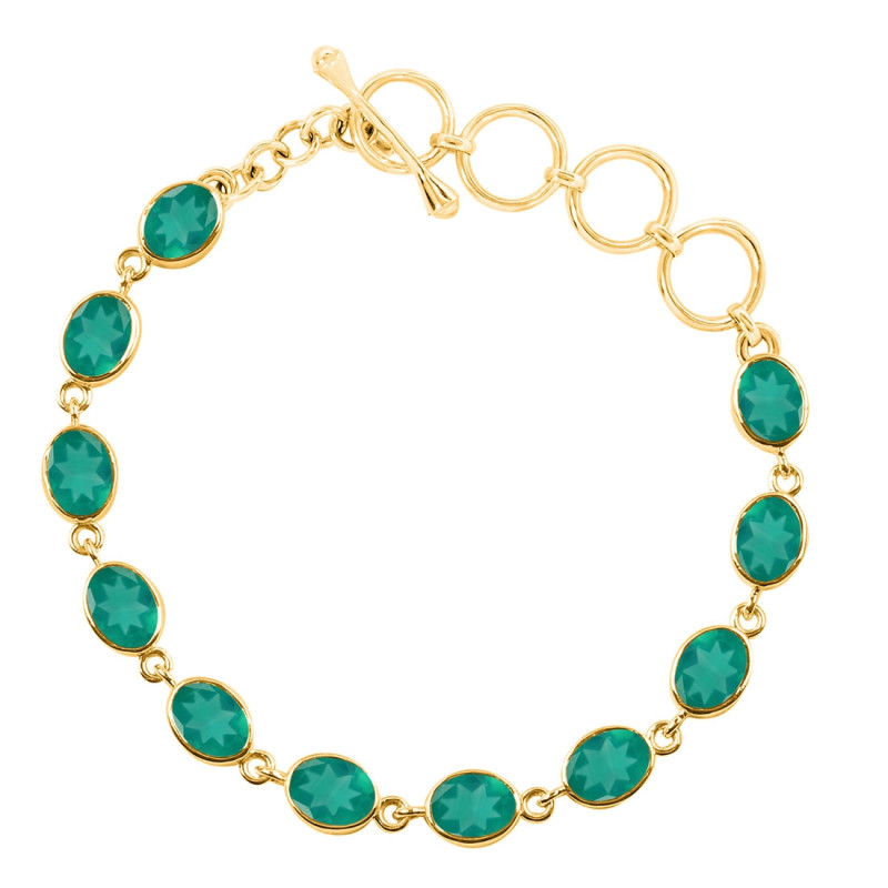 Green Onyx Bracelet GRO-RDB-114-CUT.