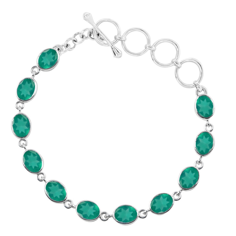Green Onyx Bracelet GRO-RDB-114-CUT.