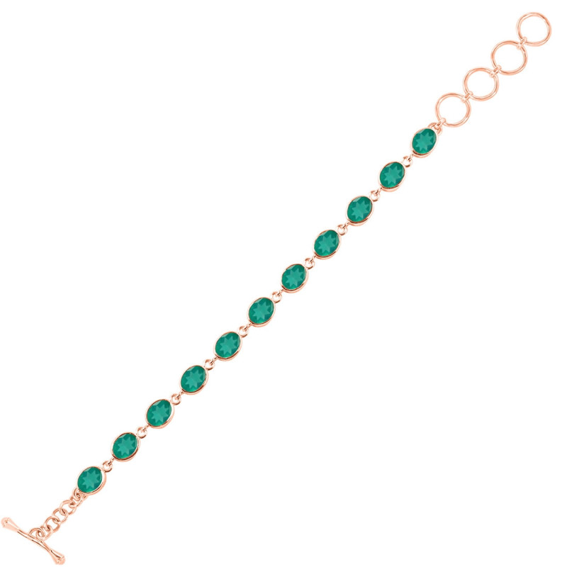 Green Onyx Bracelet GRO-RDB-114-CUT.