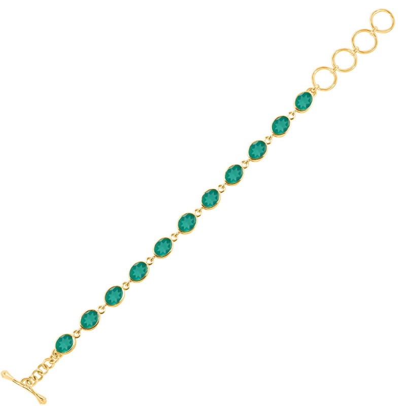 Green Onyx Bracelet GRO-RDB-114-CUT.