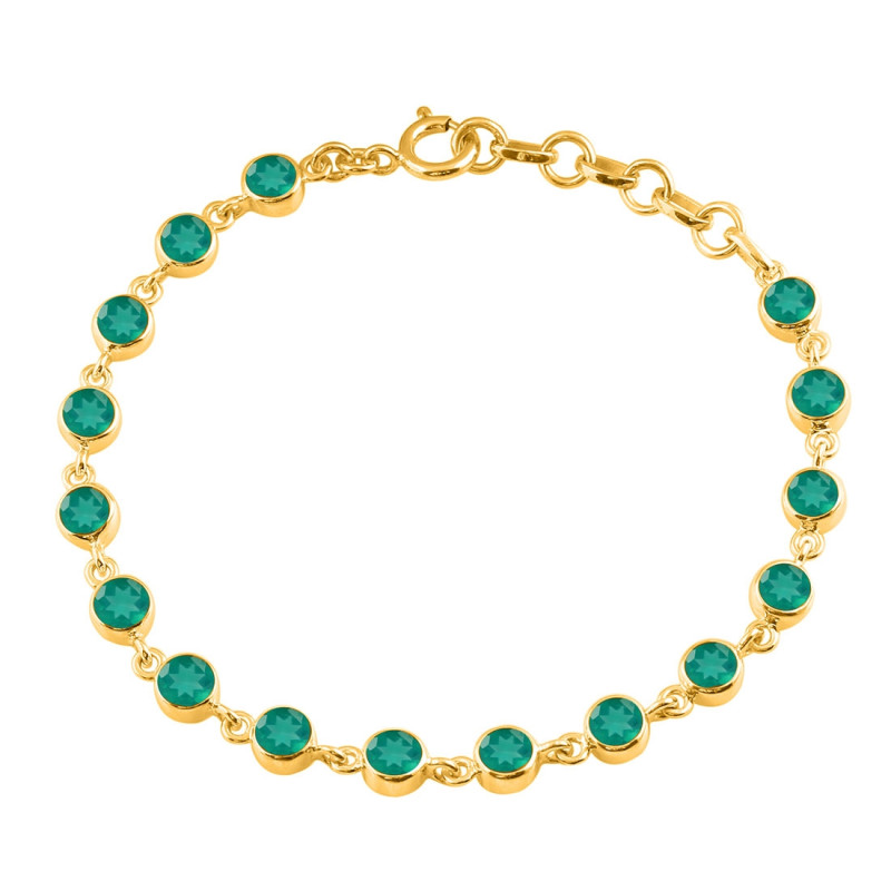 Green Onyx Bracelet GRO-RDB-118-CUT.