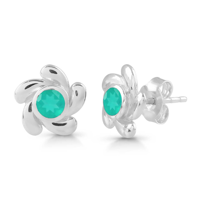 Green Onyx Stud Earring