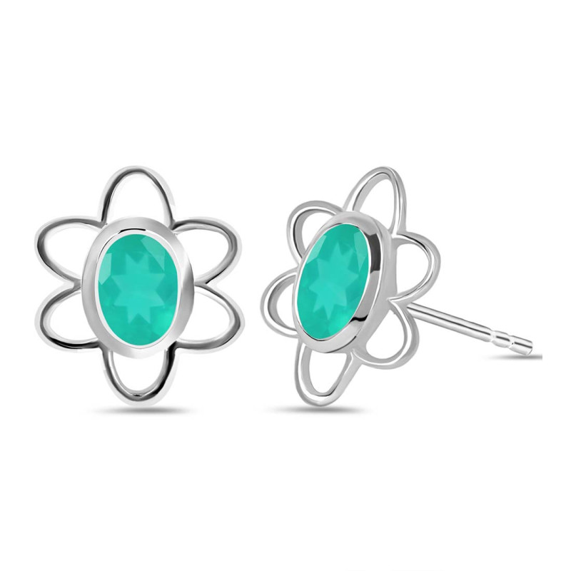 Green Onyx Stud Earring