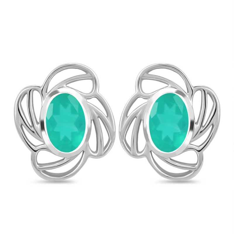 Green Onyx Stud Earring GRO-RDE-14.