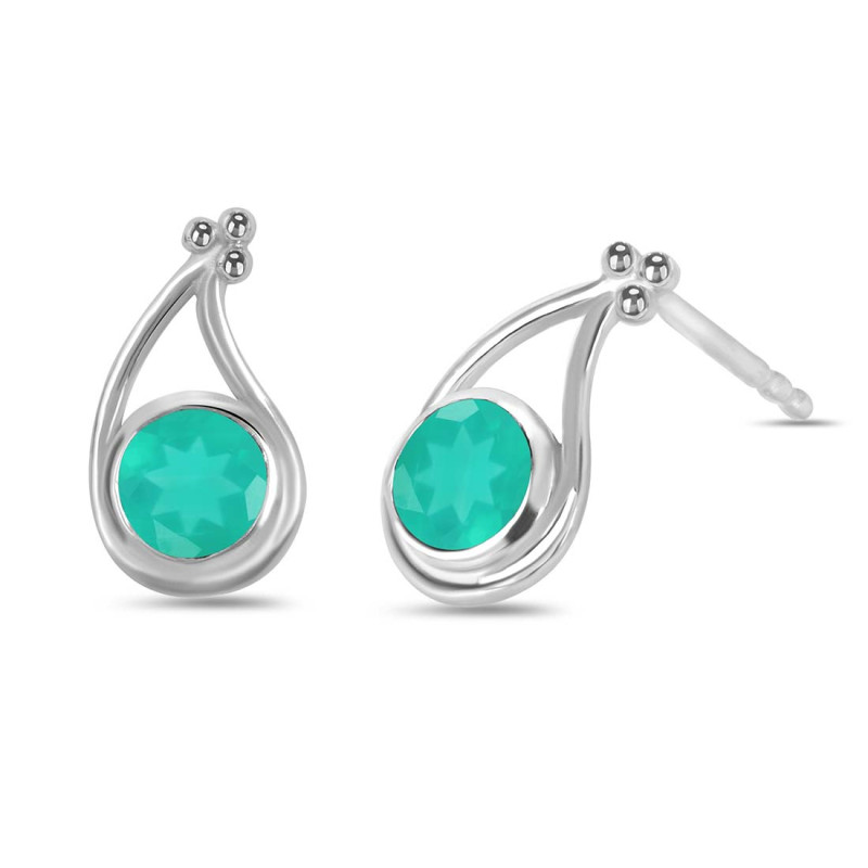 Green Onyx Stud Earring