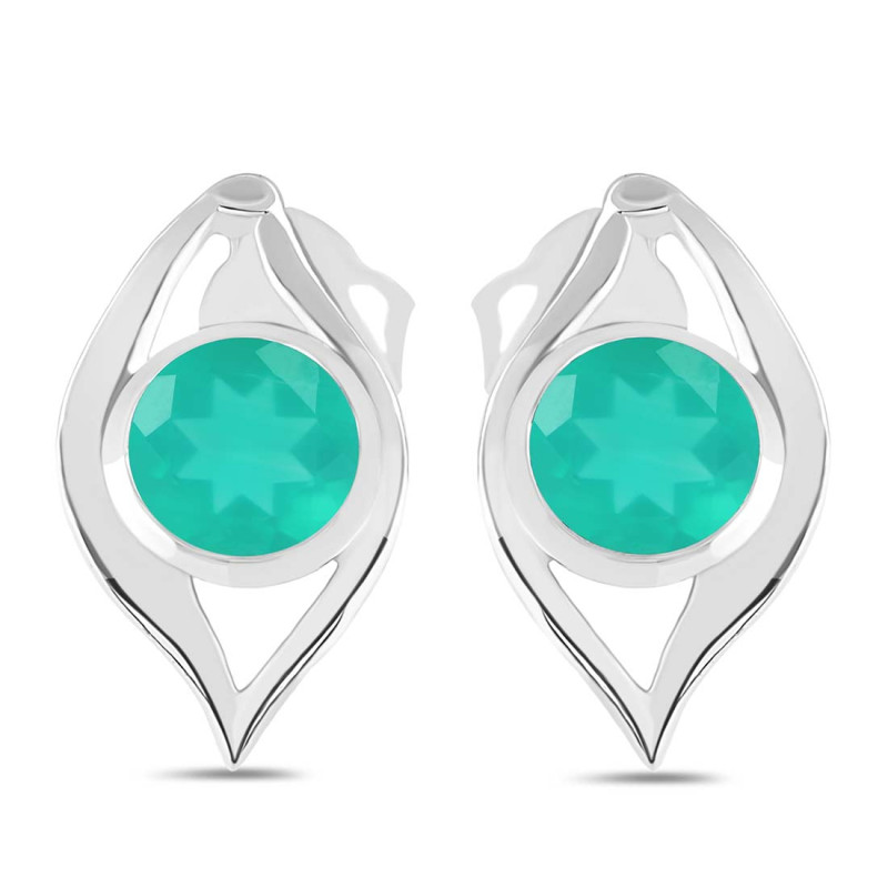 Green Onyx Stud Earring GRO-RDE-21.