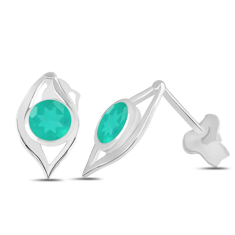 Green Onyx Stud Earring