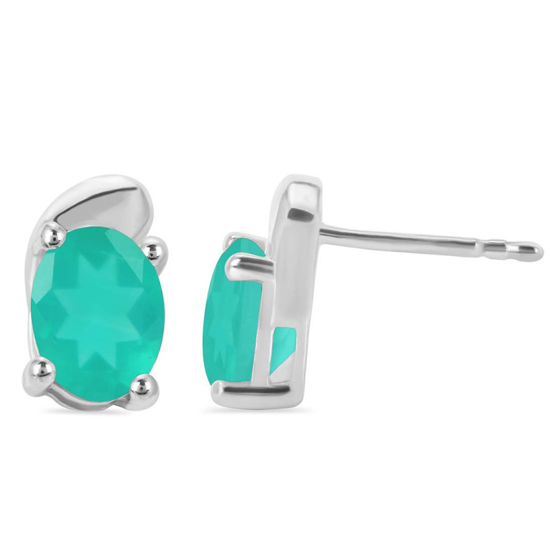 Green Onyx Stud Earring