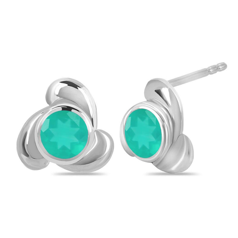 Green Onyx Stud Earring