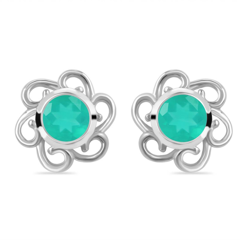 Green Onyx Stud Earring GRO-RDE-7.