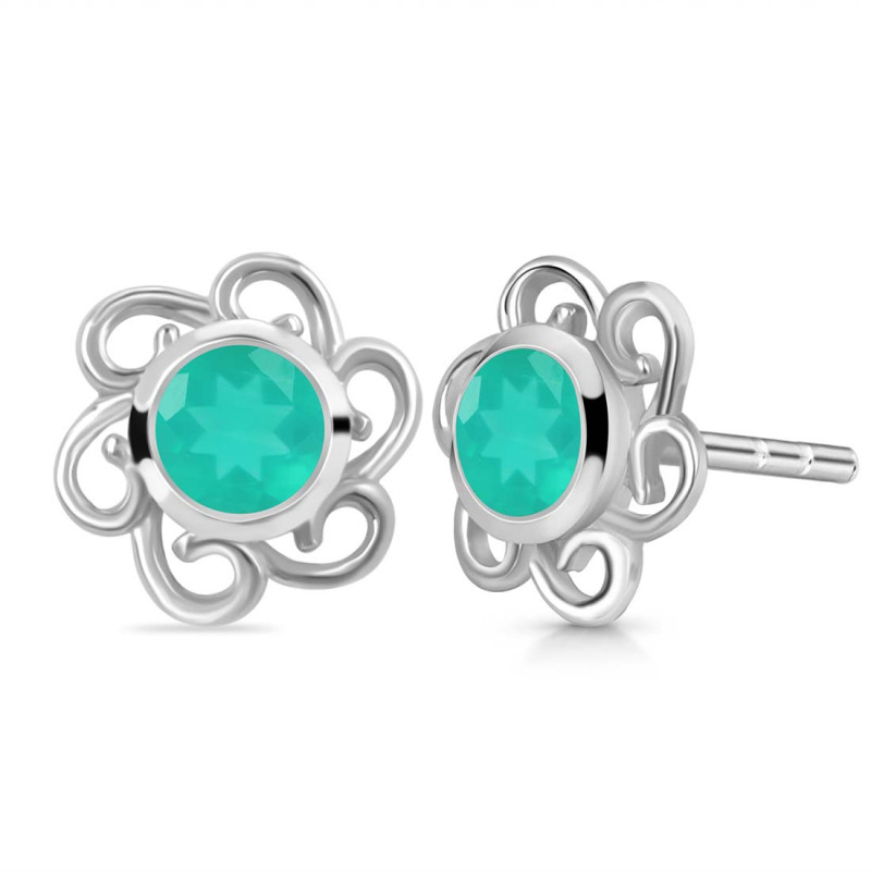 Green Onyx Stud Earring