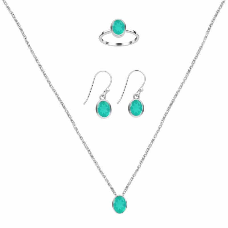  Green Onyx Jewelry Set