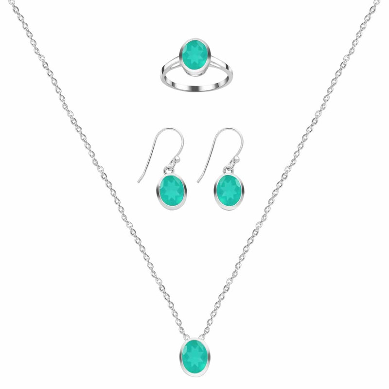  Green Onyx Jewelry Set