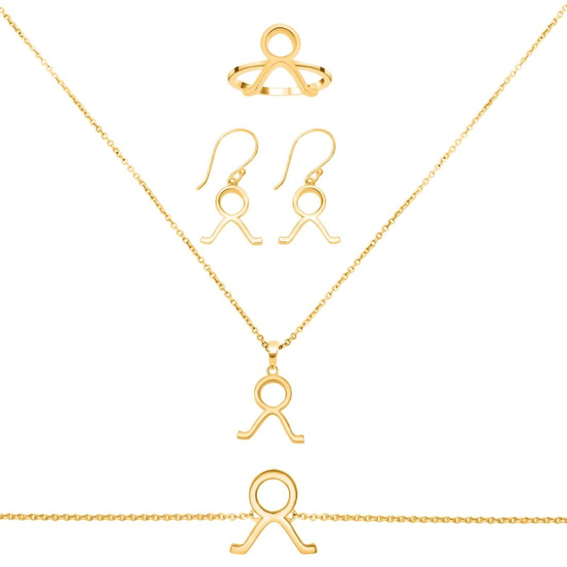 Taurus Zodiac Plain Silver Jewelry Set PS-RDR-3090/RDE-1498/RDB-183/RDC-21.
