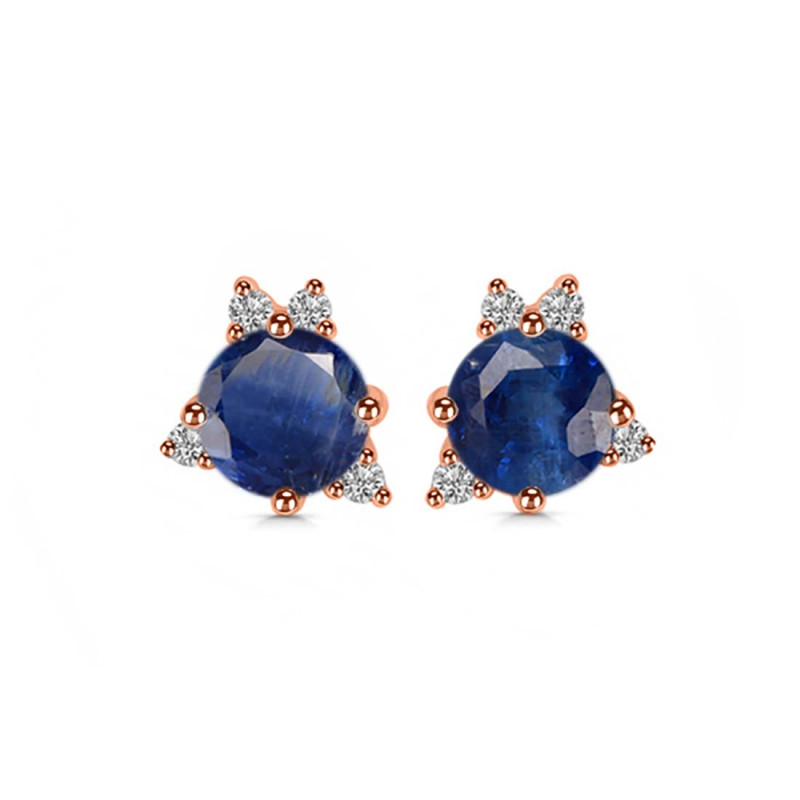 Kyanite & White Topaz Stud Earring KYN-RDE-1260.