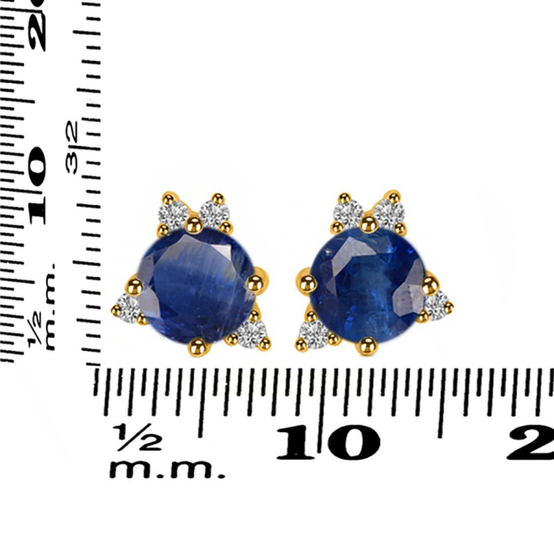 Kyanite & White Topaz Stud Earring KYN-RDE-1260.
