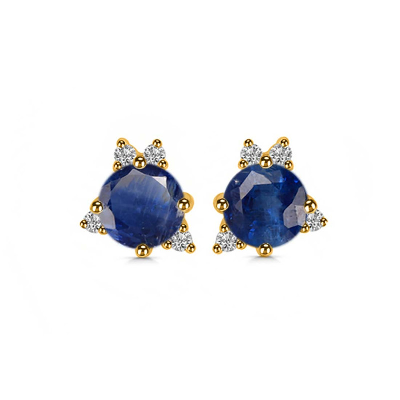 Kyanite & White Topaz Stud Earring KYN-RDE-1260.