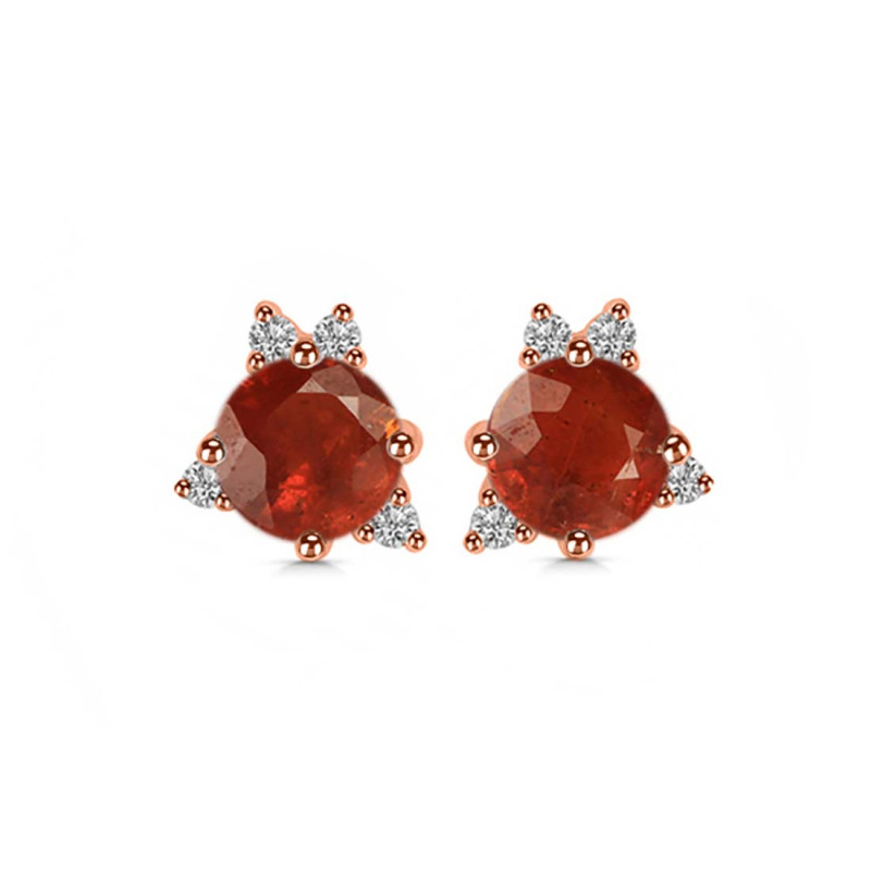 Kyanite (Orange) & White Topaz Stud Earring KYN-RDE-1260-O.