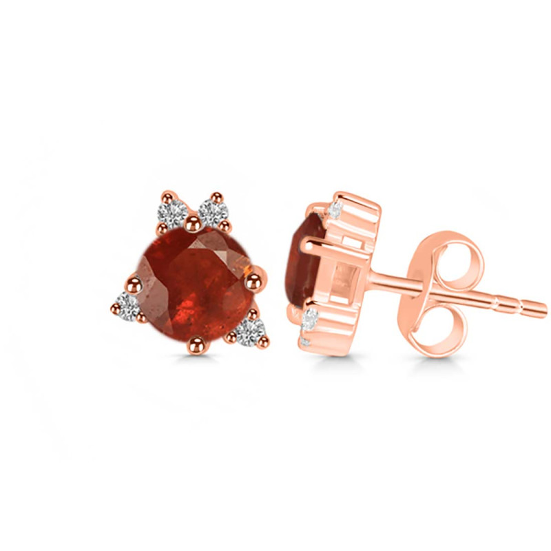 Kyanite (Orange) & White Topaz Stud Earring KYN-RDE-1260-O.