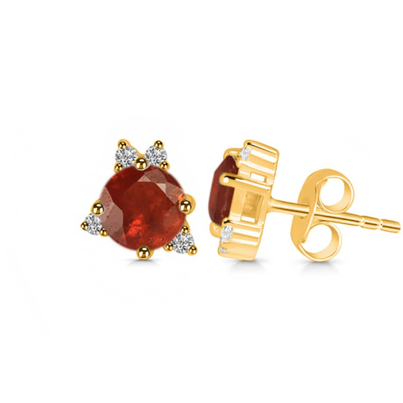 Kyanite (Orange) & White Topaz Stud Earring KYN-RDE-1260-O.