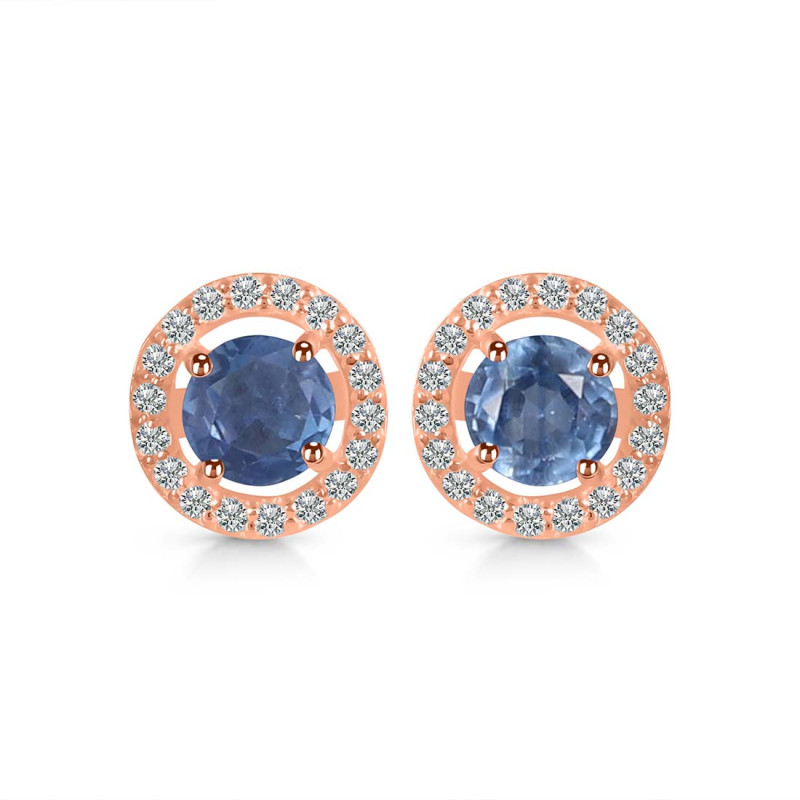 Kyanite & White Topaz Stud Earring KYN-RDE-1003.