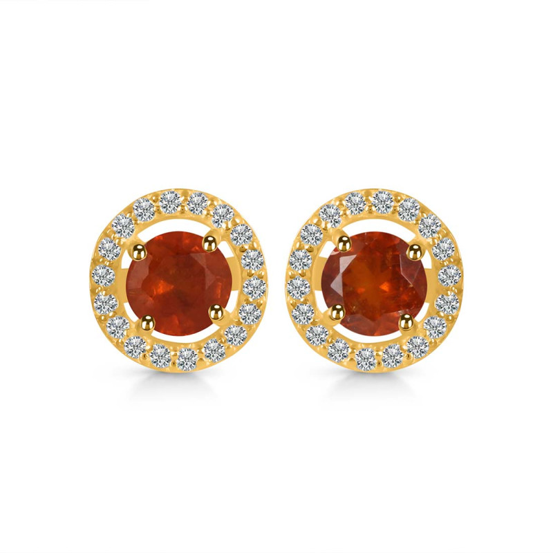 Kyanite (Orange) & White Topaz Stud Earring KYN-RDE-1003-O.
