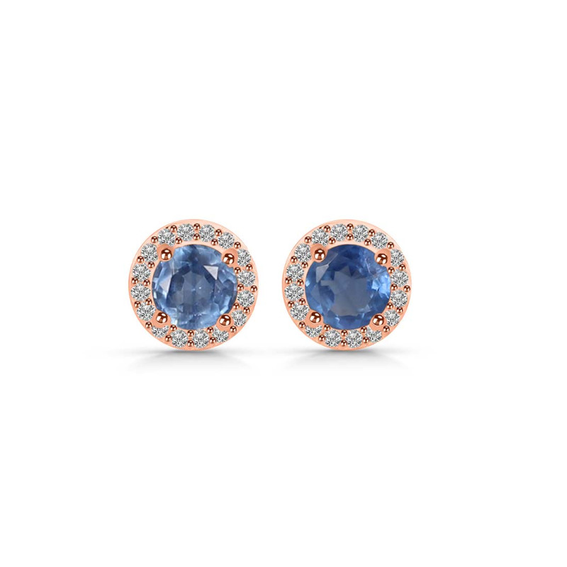 Kyanite & White Topaz Stud Earring KYN-RDE-1259.