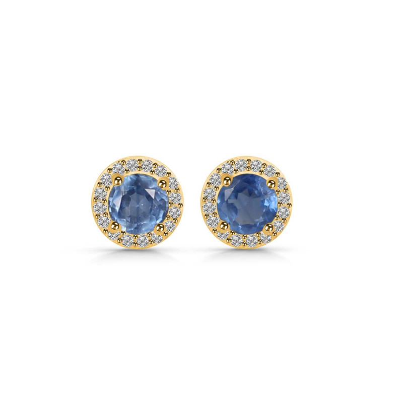 Kyanite & White Topaz Stud Earring KYN-RDE-1259.