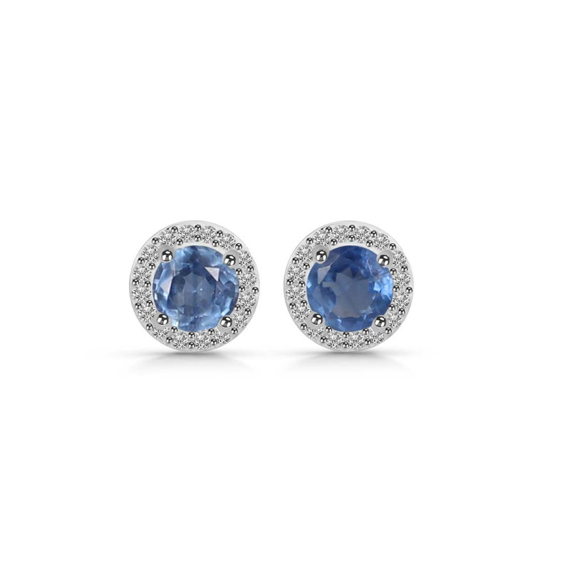 Kyanite & White Topaz Stud Earring KYN-RDE-1259.