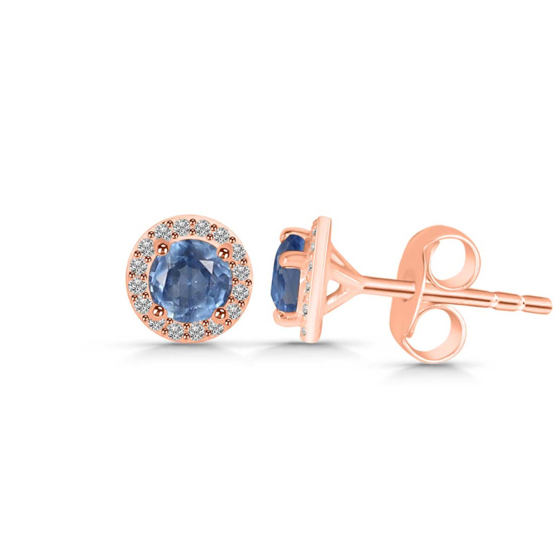 Kyanite & White Topaz Stud Earring KYN-RDE-1259.