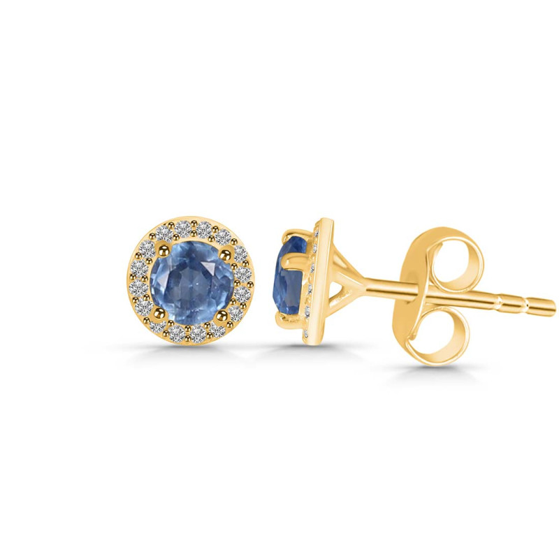 Kyanite & White Topaz Stud Earring KYN-RDE-1259.