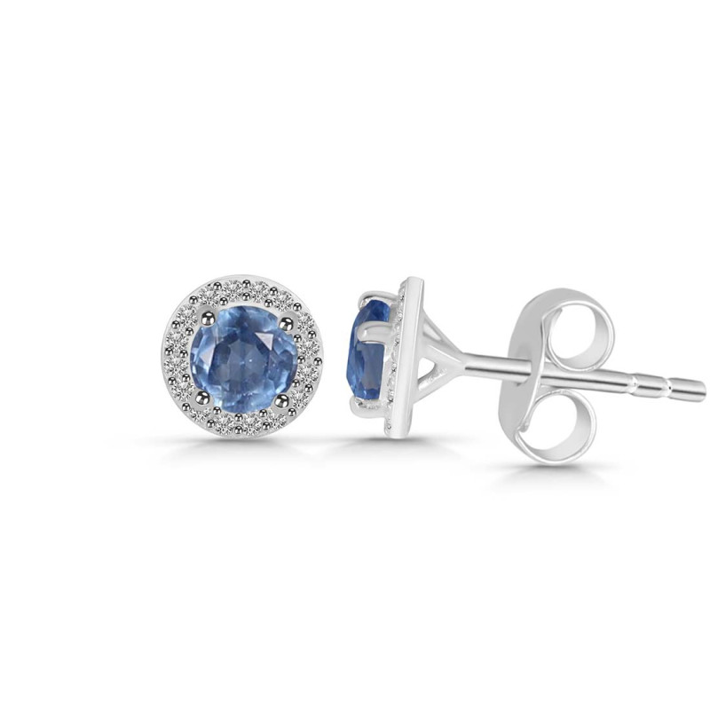 Kyanite & White Topaz Stud Earring