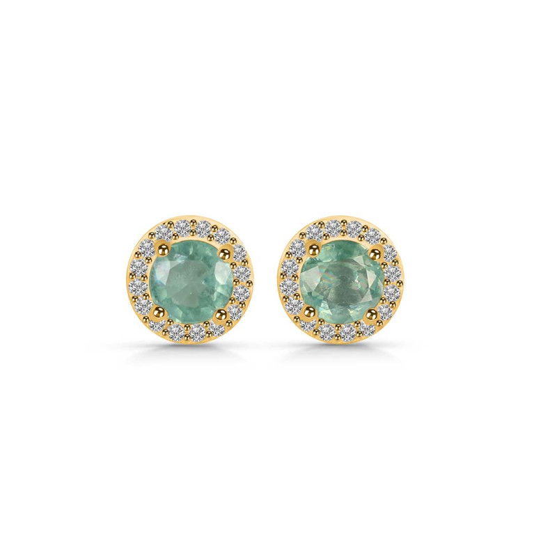 Kyanite (Green) & White Topaz Stud Earring KYN-RDE-1259-G.