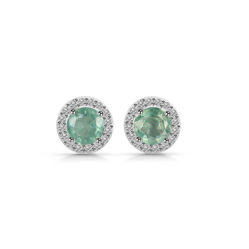 Kyanite (Green) & White Topaz Stud Earring KYN-RDE-1259-G.