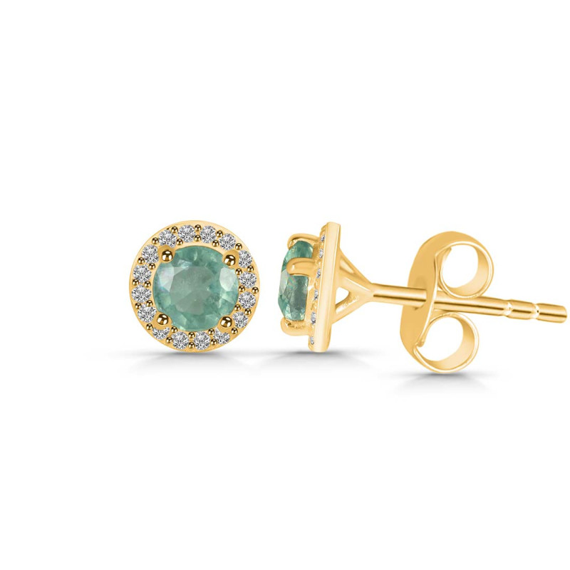 Kyanite (Green) & White Topaz Stud Earring KYN-RDE-1259-G.