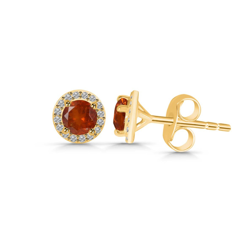 Kyanite (Orange) & White Topaz Stud Earring KYN-RDE-1259-O.