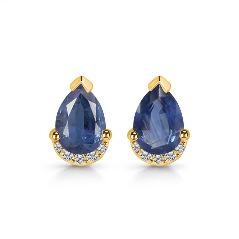 Kyanite & White Topaz Stud Earring KYN-RDE-1262.