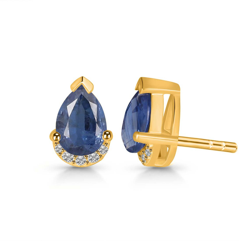 Kyanite & White Topaz Stud Earring KYN-RDE-1262.