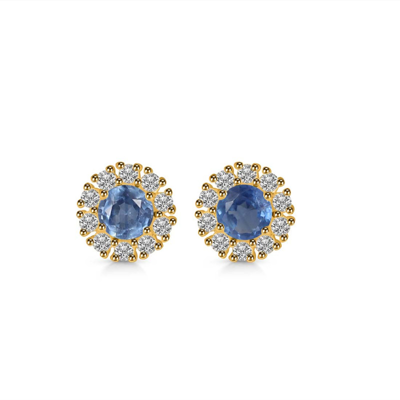 Kyanite & White Topaz Stud Earring KYN-RDE-1268.