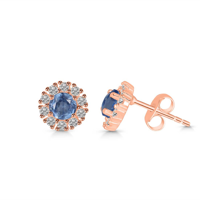 Kyanite & White Topaz Stud Earring KYN-RDE-1268.
