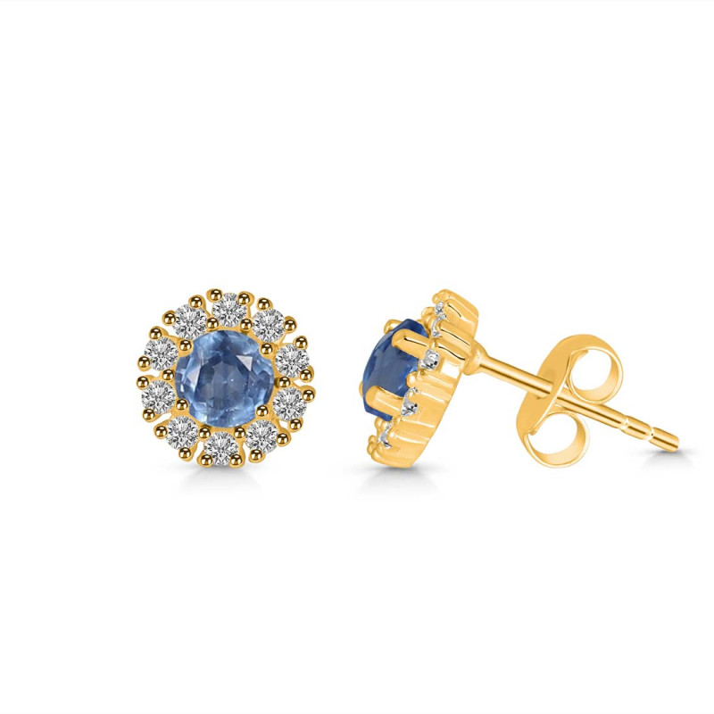 Kyanite & White Topaz Stud Earring KYN-RDE-1268.
