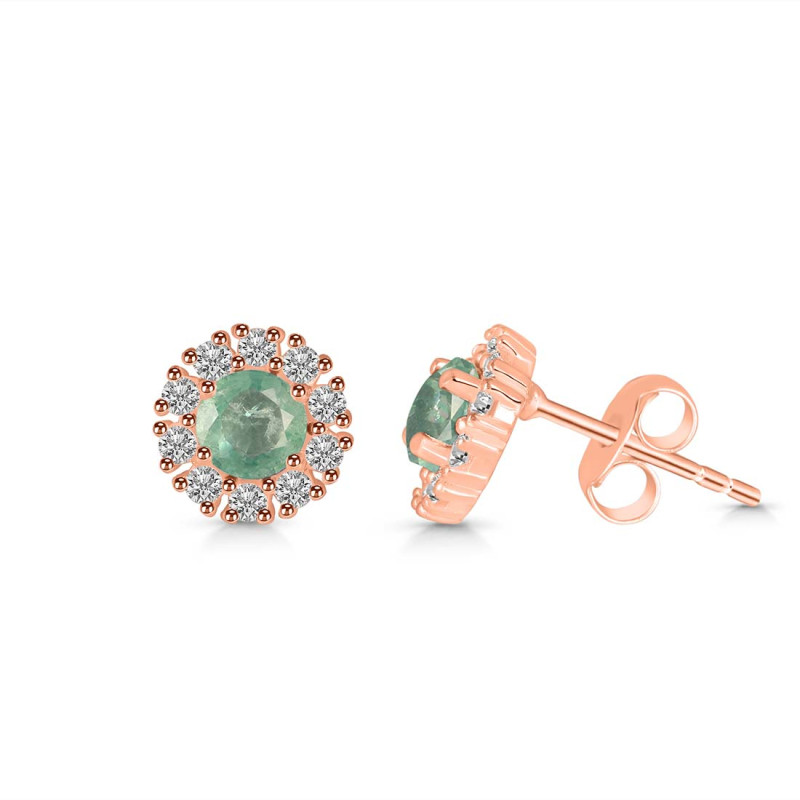 Kyanite (Green) & White Topaz Stud Earring KYN-RDE-1268-G.