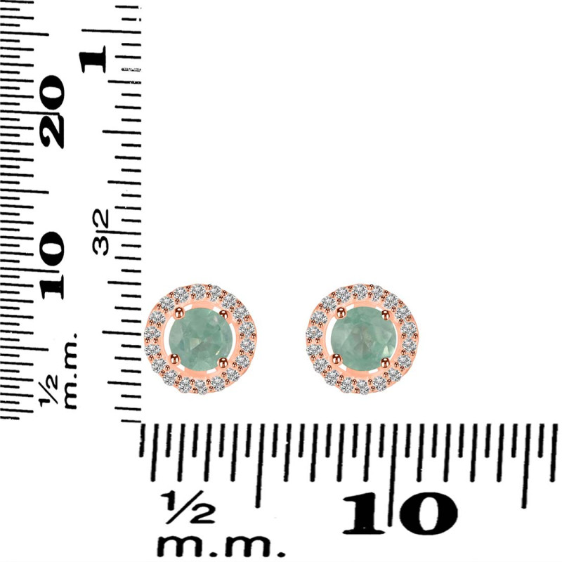 Kyanite (Green) & White Stud Topaz Earring KYN-RDE-985-G.