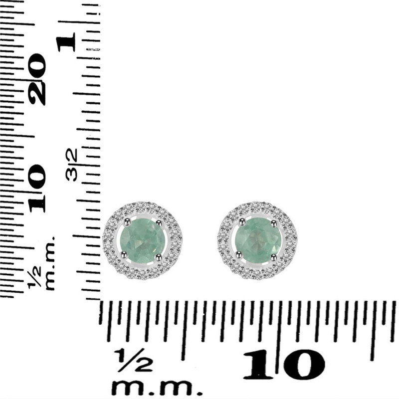 Kyanite (Green) & White Stud Topaz Earring KYN-RDE-985-G.