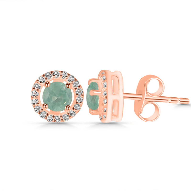 Kyanite (Green) & White Stud Topaz Earring KYN-RDE-985-G.