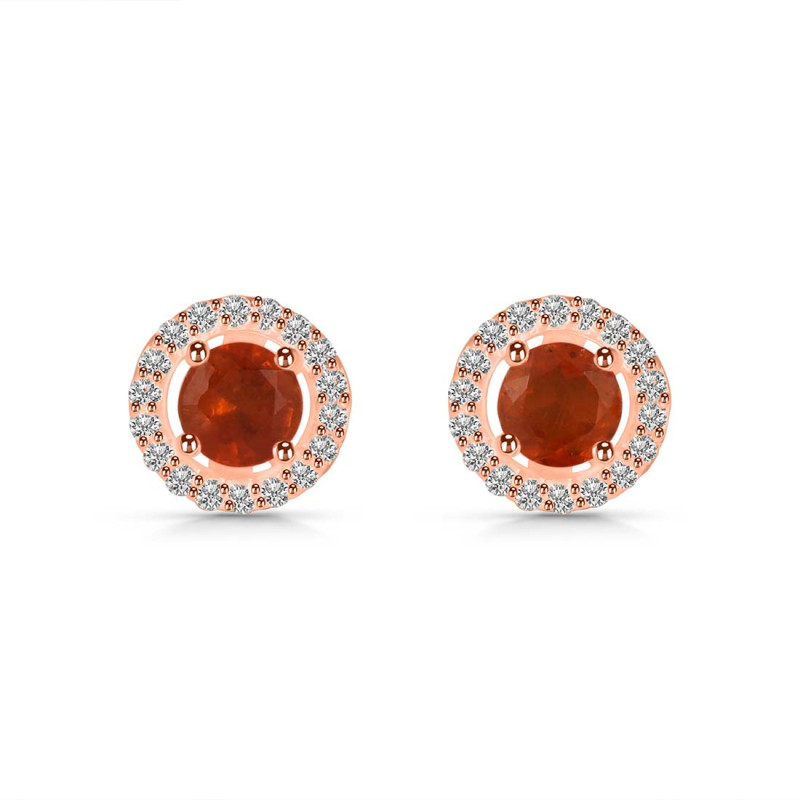 Kyanite (Orange) & White Topaz Stud Earring KYN-RDE-985-O.